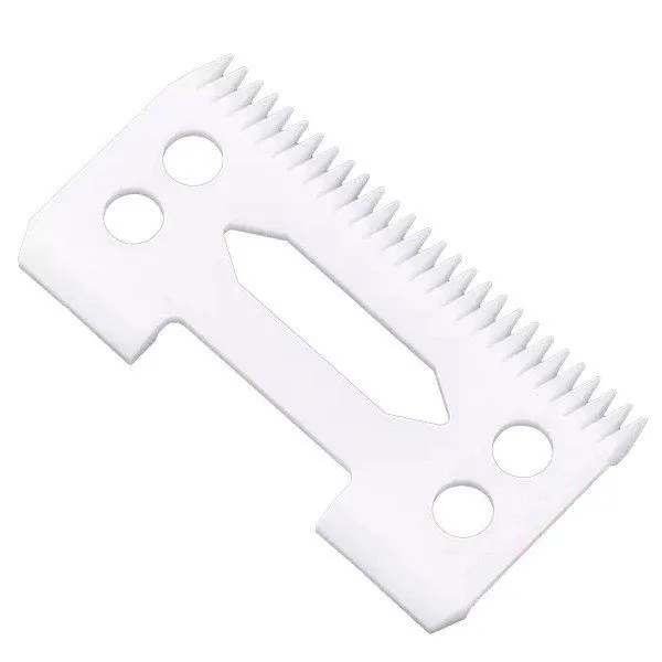 Pente branco para máquina de tosquiar com dentes finos e quatro furos redondos