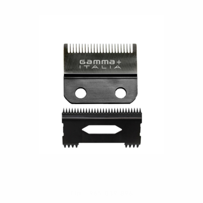 Conjunto de lâminas metálicas de máquina de cortar cabelo com texto GAMMA+ ITALIA