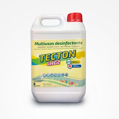 Frasco branco de multiusos desinfetante TECTON 4HGZ com tampa vermelha