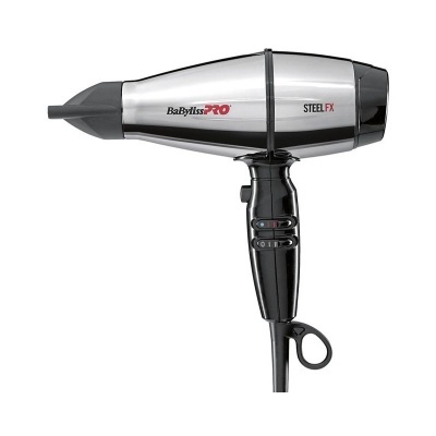 Secador de cabelo BaBylissPRO STEEL FX prateado e preto