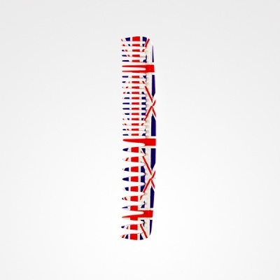 Espátula com padrão vermelho, branco e azul estilo bandeira do Reino Unido