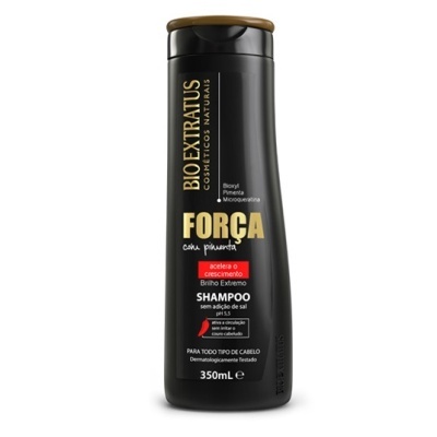 Frasco preto de champô Bio Extratus Força com Pimenta 350ml