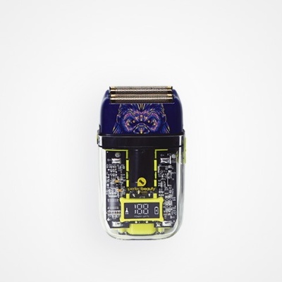 Aparelho de barbear elétrico transparente com visor digital