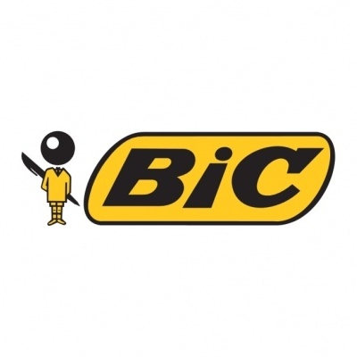 Logótipo BIC com personagem estilizada preta e amarela