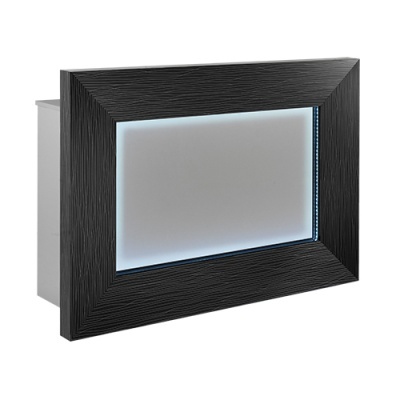 Caixa de correio embutida com moldura preta e luz LED interior