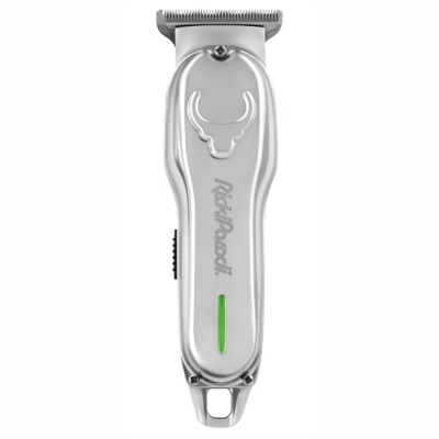 Aparelho de corte de cabelo prateado com marca RafBrood