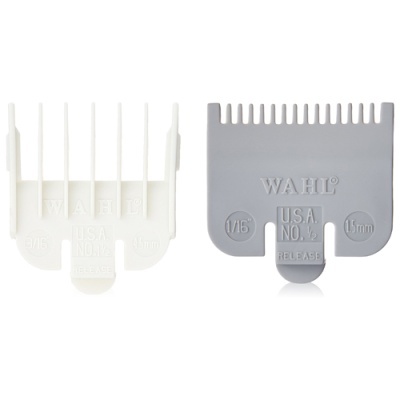 Dois pentes de corte para máquina de aparar cabelo WAHL branco e cinza