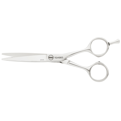 Tesoura de corte em aço inoxidável prateada com lâminas e argolas