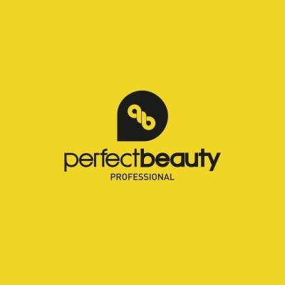Logótipo perfectbeauty PROFESSIONAL em fundo amarelo