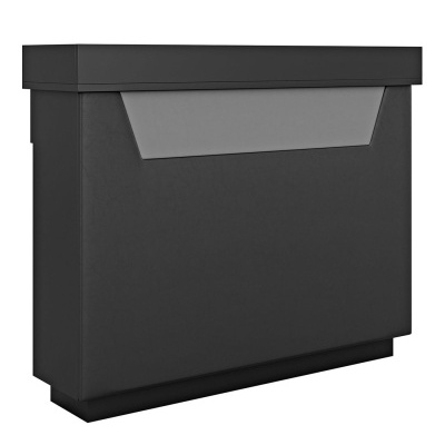 balcão rectangular preto e cinza, design moderno com linhas retas