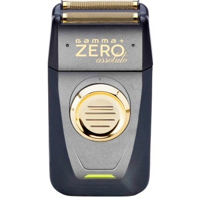 Aparelho de barbear recarregável preto e dourado GAMMA+ ZERO assoluto
