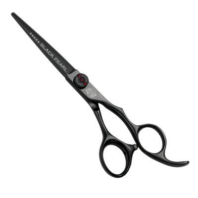 Tesoura profissional preta para corte de cabelo com parafuso ajust vel e design ergon mico