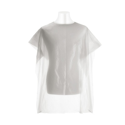 Capa plástica transparente protetora em manequim branco