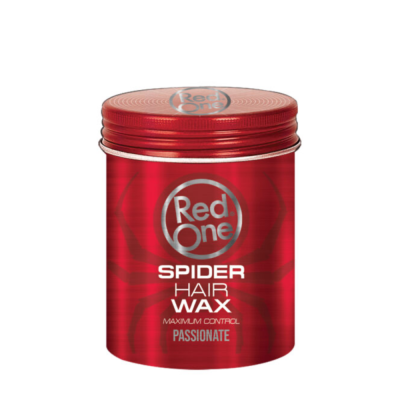 Cera para cabelo Red One Spider Hair Wax, embalagem vermelha cilíndrica com tampa de rosca.
