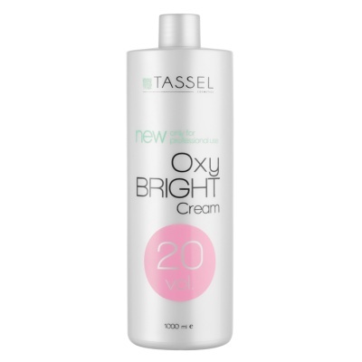 Frasco branco de creme oxidante Oxy Bright 20 vol da TASSEL