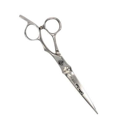 Tesoura de cabelo profissional em metal prateado com inscrição Classic Gold