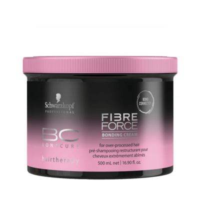 Pote preto e rosa de creme Schwarzkopf BC Bonacure Fibre Force