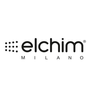 Logótipo da marca elchim MILANO em preto sobre fundo branco