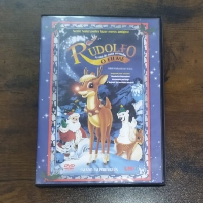 DVD do filme Rudolfo a rena do nariz vermelho com personagens animados