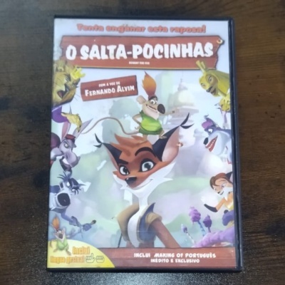 Capa de DVD do filme de animação 'O SALTA-POCINHAS' com personagens animados coloridos