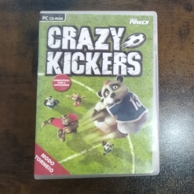 Caixa de jogo PC CD-ROM CRAZY KICKERS com personagens animais a jogar futebol