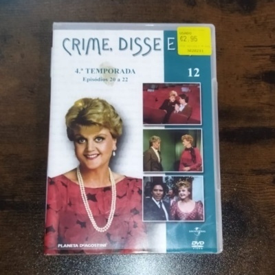 DVD 4ª temporada Crime, Dissemos com mulher loira na capa e etiquetas de preço