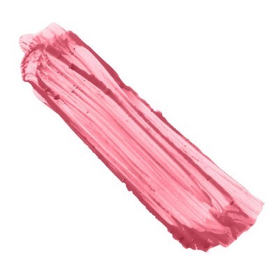 Traço de batom rosa cremosa em fundo branco