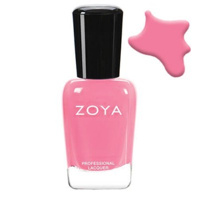 Esmalte de unhas ZOYA rosa com tampa preta
