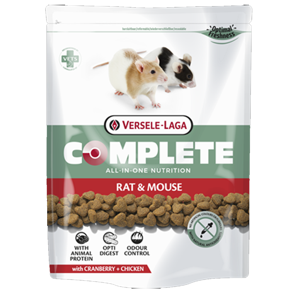 Rat & Mouse Complete - Versele-Laga Embalagem de ração para ratos e camundongos Versele-Laga Complete com cranberry e frango