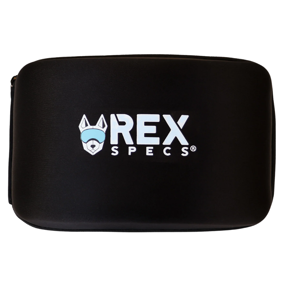 Rex Specs - Estojo protector - Hard Goggle Case Estojo preto com logótipo REX SPECS e cabeça de cão