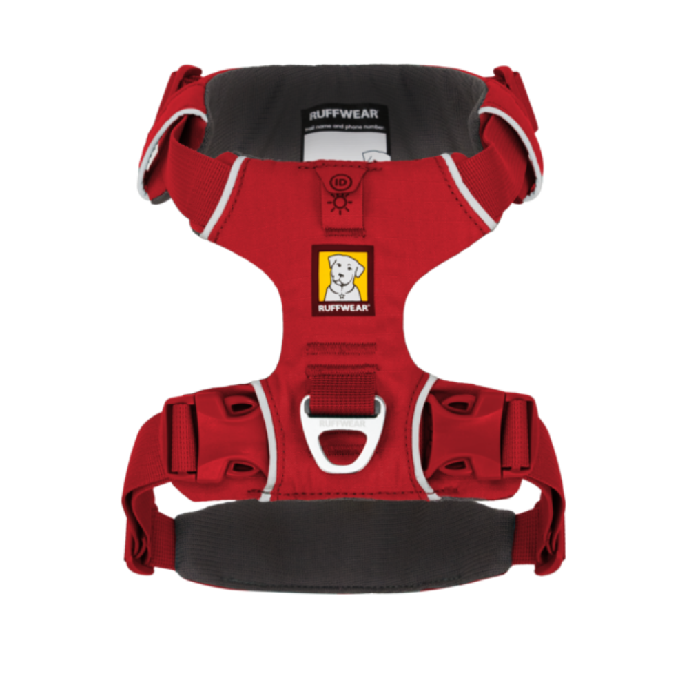 Front Range® Dog Harness - Red Canyon - Ruffwear Arnês para cães vermelho com detalhes em branco e cinza da marca RUFFWEAR