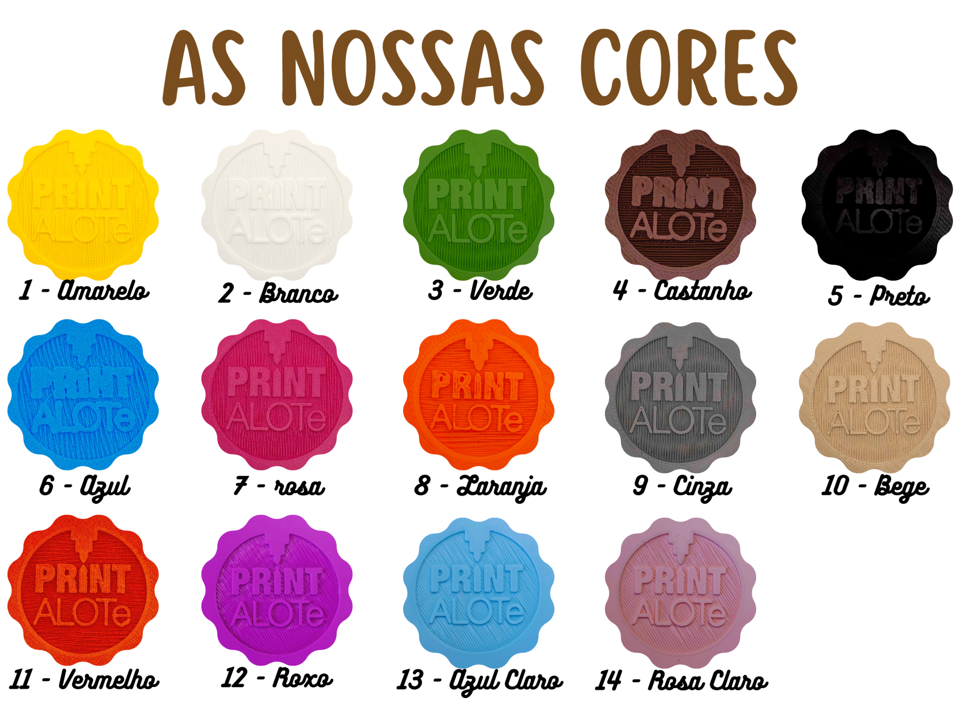 Large Foraging Wheel - tampa com 2 buracos Tabela de cores de impressão com 15 círculos coloridos e texto