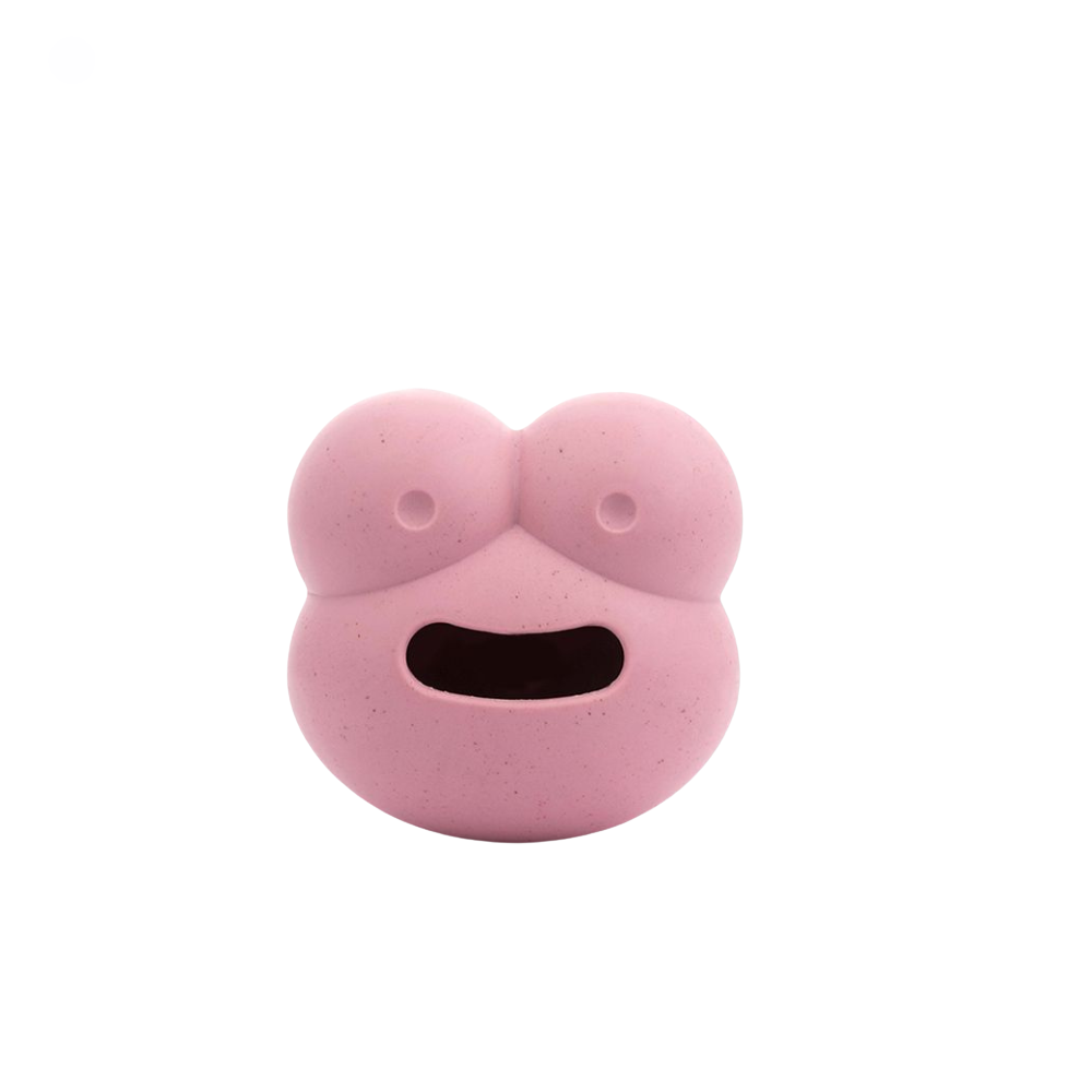 Frogg 'Robert' Rosa - Dispensador de snacks Separador de cabo rosa de silicone com forma arredondada