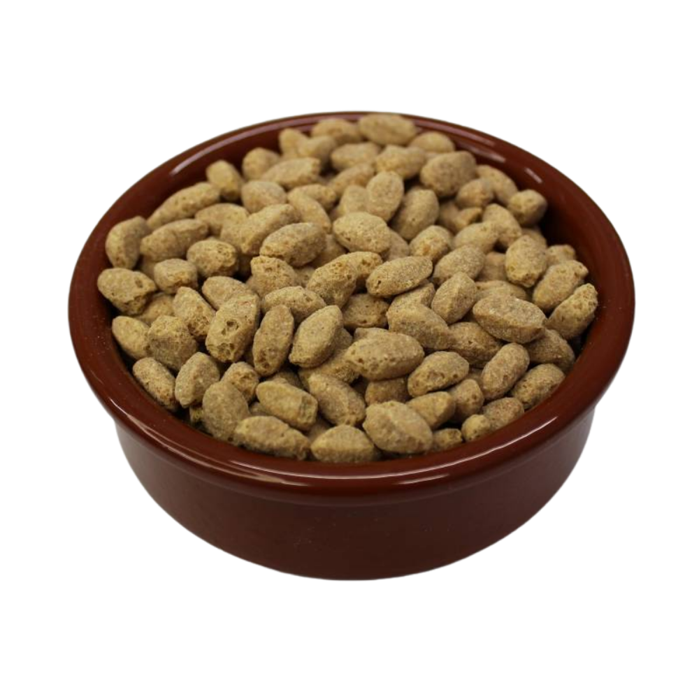 Zupreem Essentials - Medium/Large birds - aves grandes e médio/grandes Tigela castanha com amendoins com casca seca