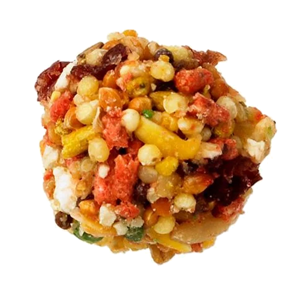 Nutri-Berries Sunny Orchard Papagaio Bola alimentar multicolorida para aves com sementes e frutos secos