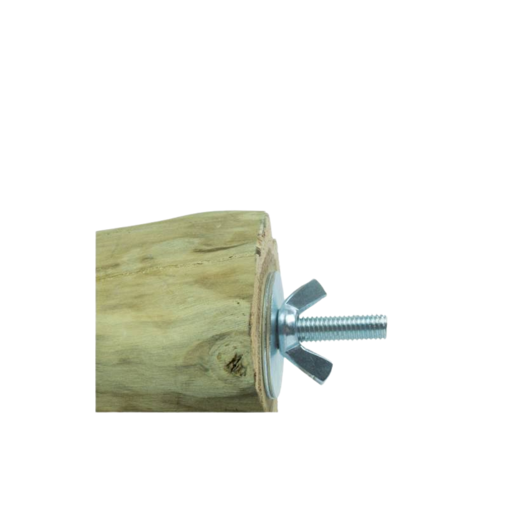 Poleiro de java Pé de móvel em madeira com parafuso e porca borboleta