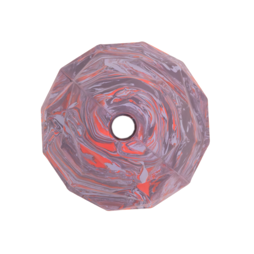 GNAWT-A-CONE™ TOY - Purple Orchid Moldura circular marmoreada lilás e laranja com furo no meio