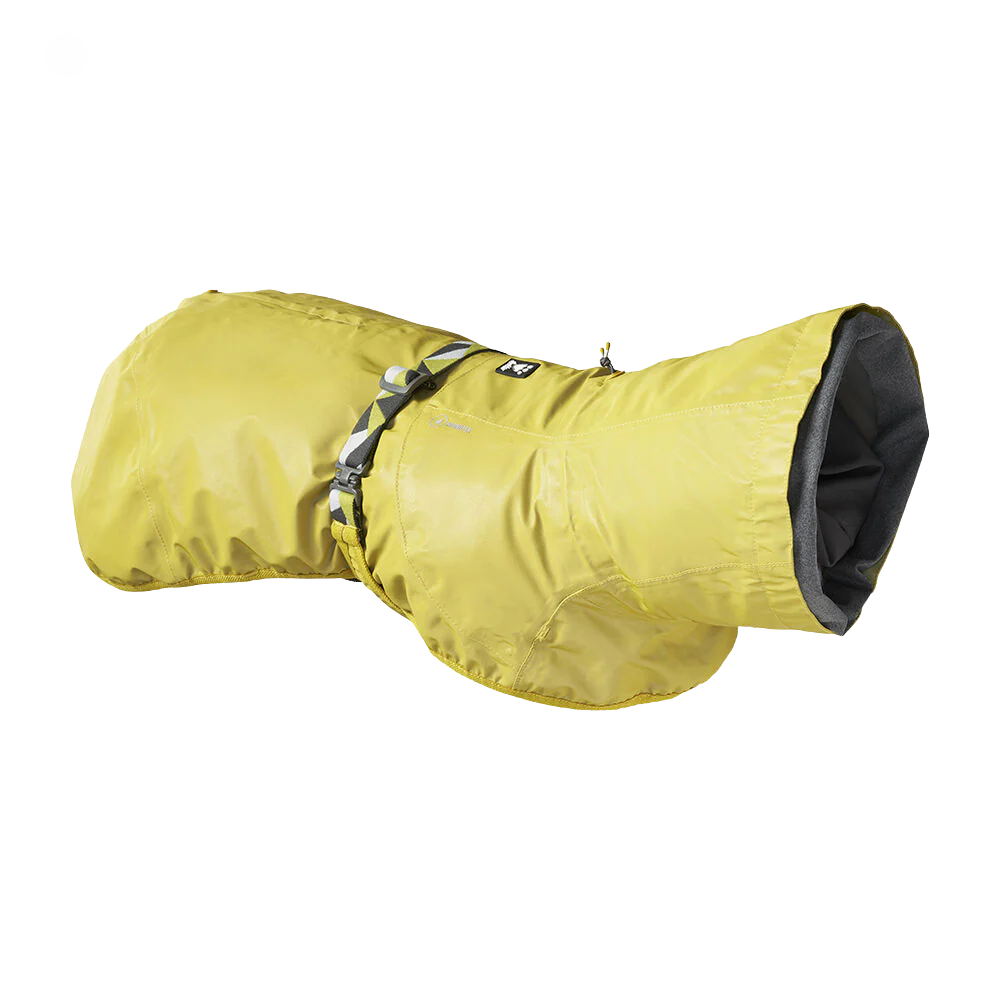 Mudventure Reflective Coat - TUMERIC - Capa da Chuva - Hurtta Casaco para cão amarelo com fecho ajustável e interior cinza