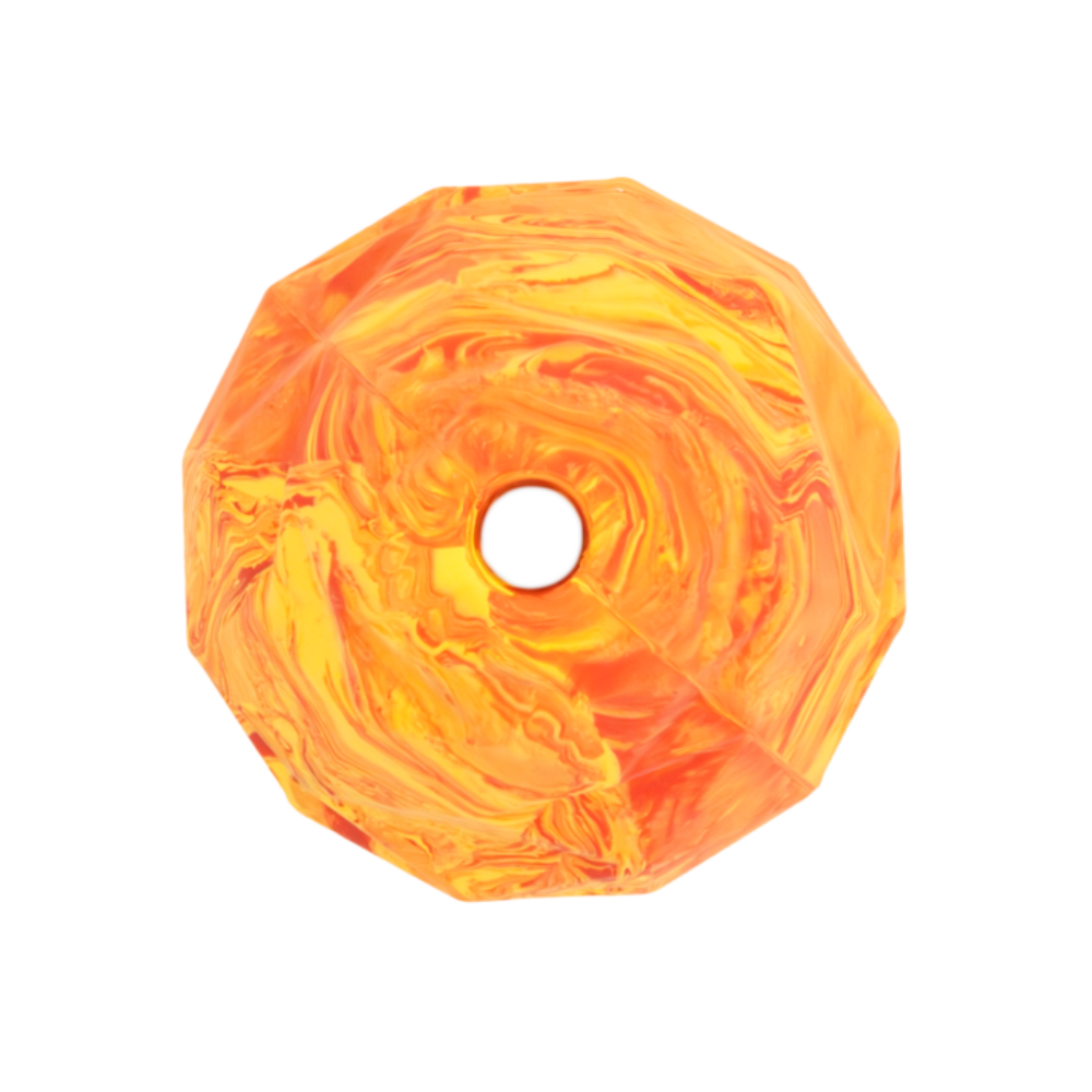 GNAWT-A-CONE™ TOY - Salamander Orange Anel decorativo em resina amarelo e laranja com padrão marmoreado