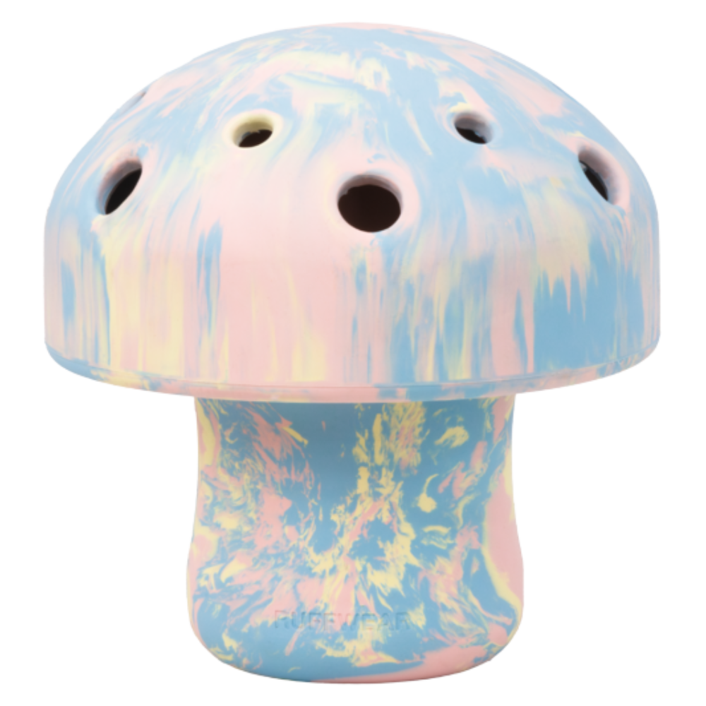 Porcini™ Dog Toy TOY - Blue Prism Difusor em forma de cogumelo azul, rosa e amarelo pastel com orifícios na parte superior