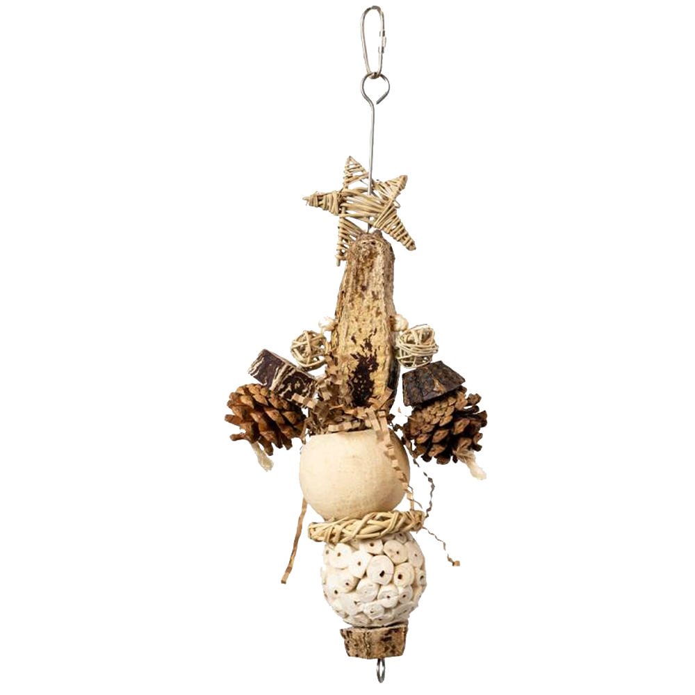 Estrela da Floresta Pendurar decorativo de madeira, pinhas e sementes com gancho