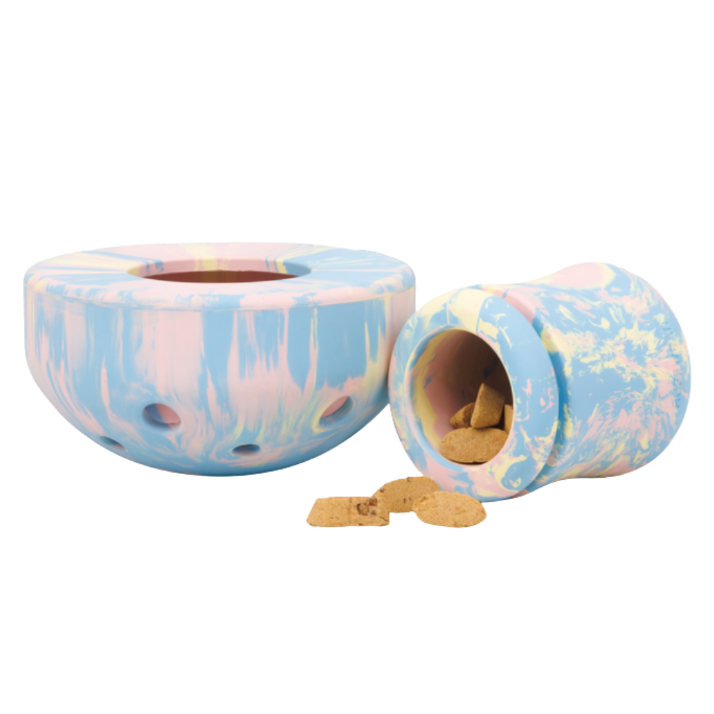Porcini™ Dog Toy TOY - Blue Prism Recipientes de cerâmica coloridos com bolachas