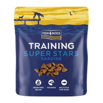Embalagem de snacks para cães Fish4Dogs Training Super Stars Sardine