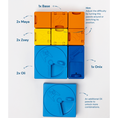 Peças coloridas de um puzzle com texto e ilustrações simples