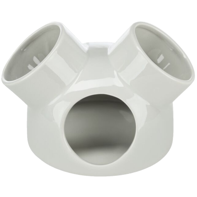 Suporte cerâmico branco com três orifícios circulares