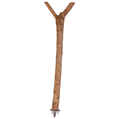 Galho de madeira natural com parafuso metálico na base