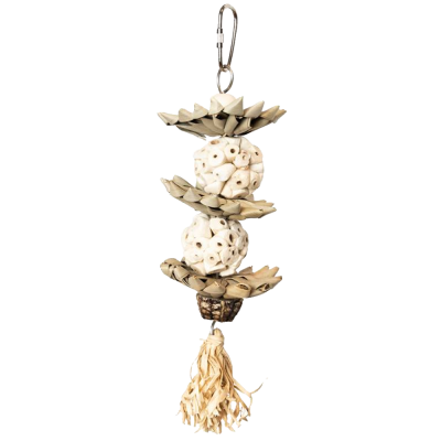 pendurador decorativo com conchas e madeira natural