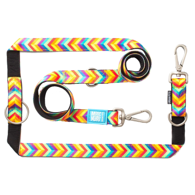 correia ajustável colorida com fechos metálicos e etiqueta azul MOSK & MONG