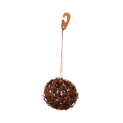 Esfera decorativa de ramos castanhos com gancho de suspensão