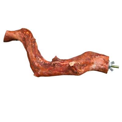 Ramo de madeira com porca metálica numa extremidade para fixação